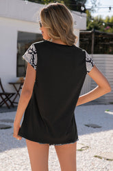 Leopard and Snakeskin Sleeve Baseball Tee Ins Street